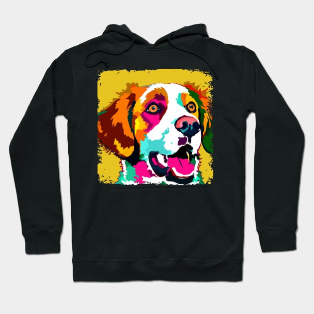 Brittany Pop Art - Dog Lover Gifts Hoodie by PawPopArt